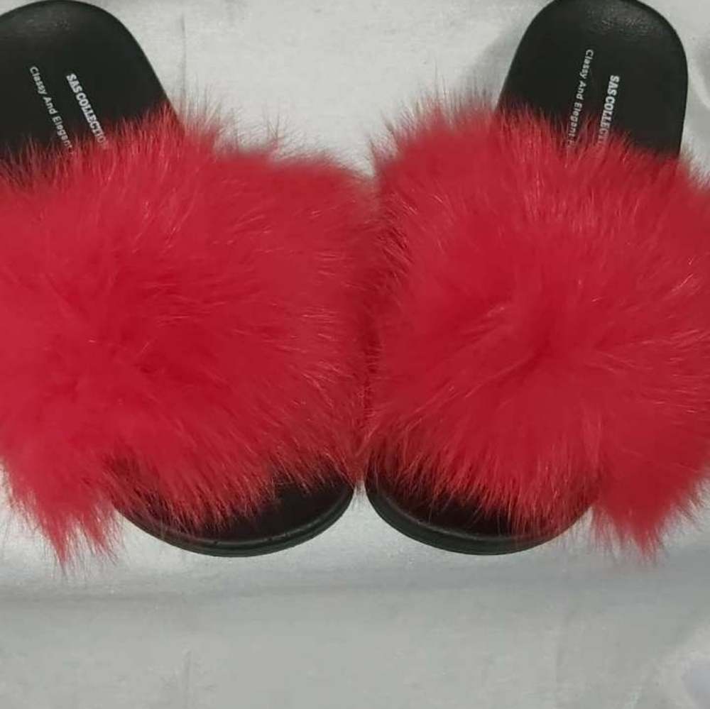 Brand new Real fur slides